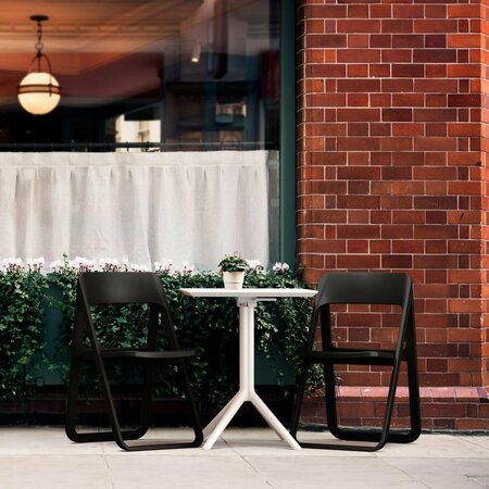 BOOK PUBLISHING CO Dream Folding Outdoor Bistro Set with White Table & 2 Black Chairs GR2844139
